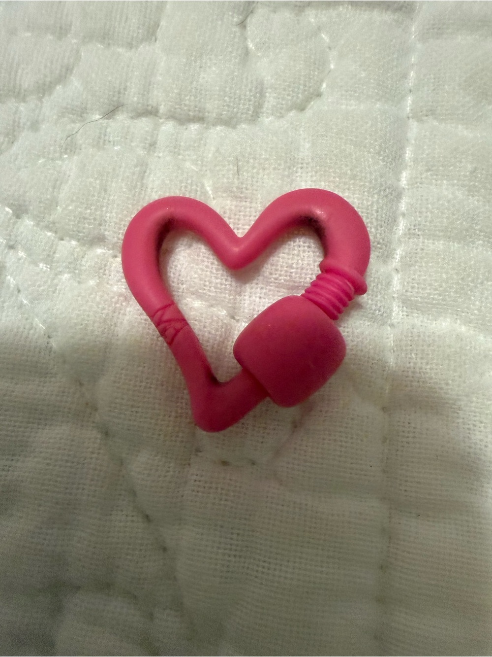 Marla Aaron Pink Heart-Shaped Silicone Lock